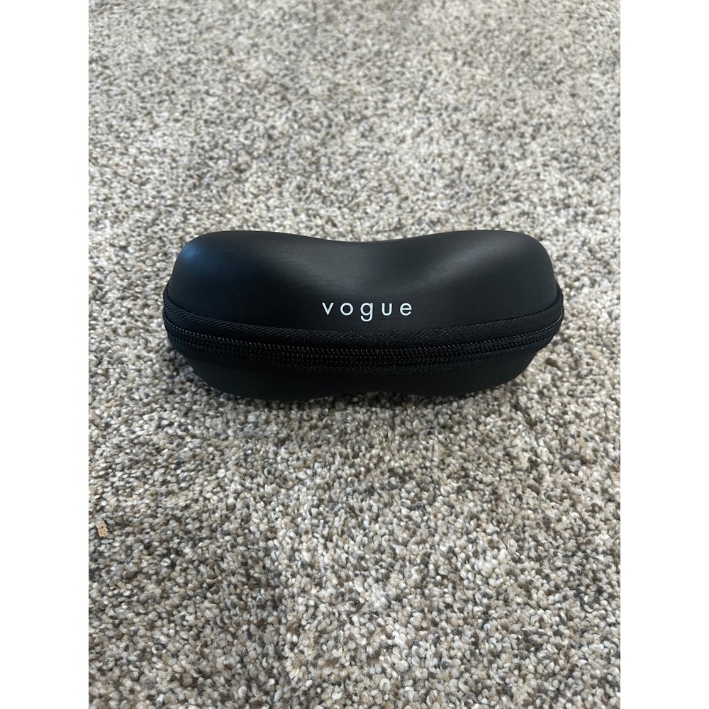 Vogue Eyewear Black Semi Hard Zippered Sunglasses Case with Gray Interior